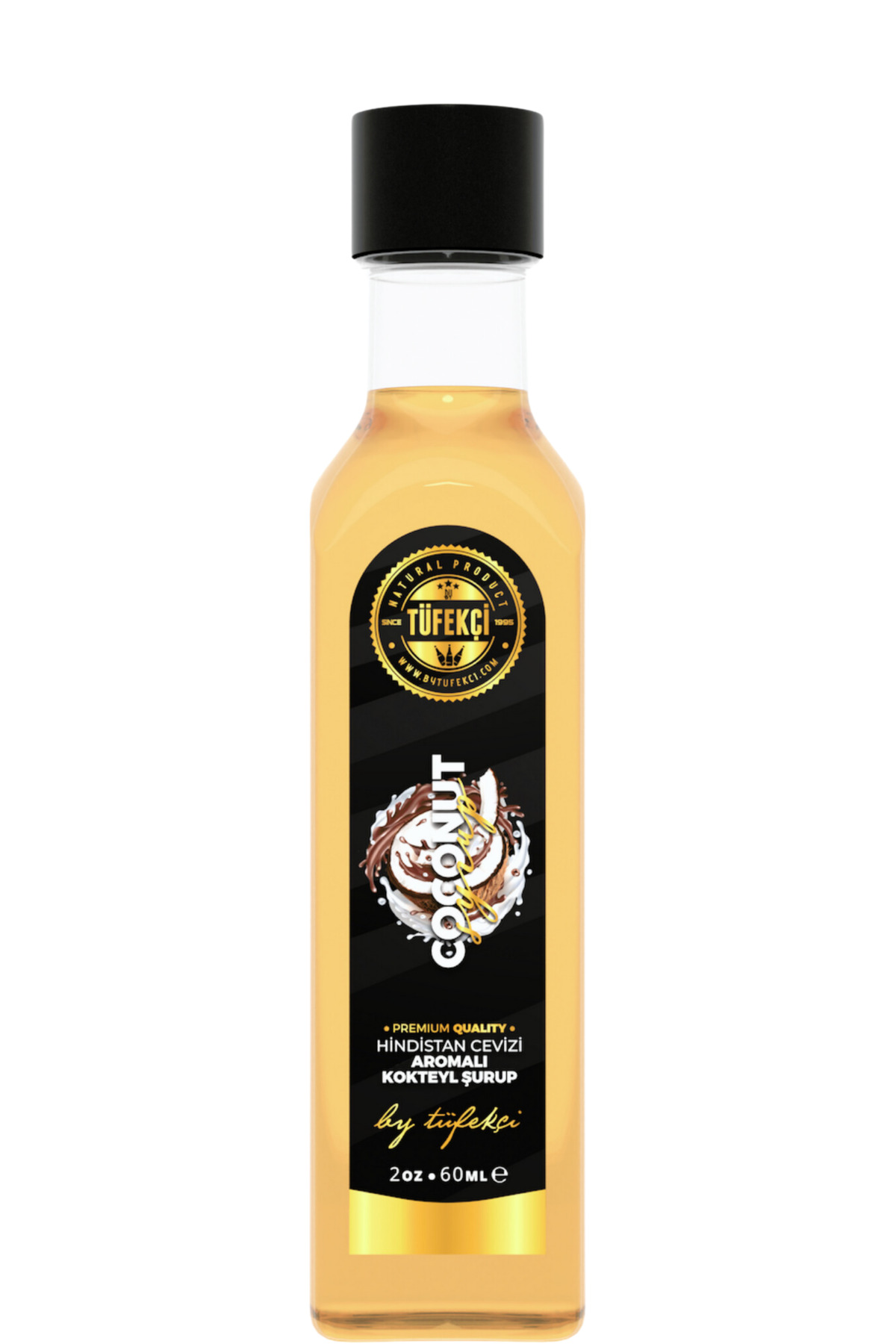 By Tüfekçi Gourmet Series Hindistan Cevizi (COCONUT) Aromalı Kahve Şurubu 60ml - Yoğun Lezzetli Yeni Formül