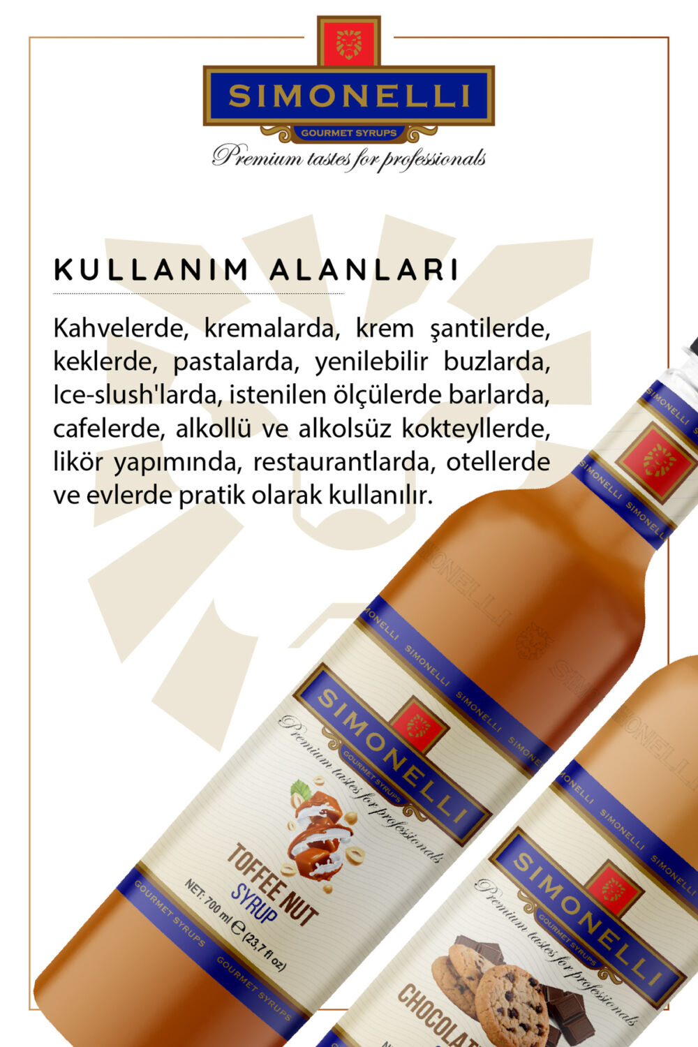 Simonelli Kahve ve Kokteyl Şurubu 2’li Çikolatalı Kurabiye Toffee Nut 700 ml Pompa Hediye - Görsel 2