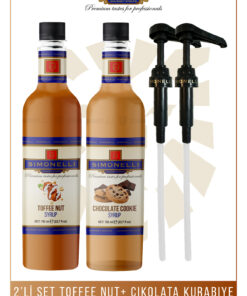 Simonelli Kahve ve Kokteyl Şurubu 2’li Çikolatalı Kurabiye Toffee Nut 700 ml Pompa Hediye