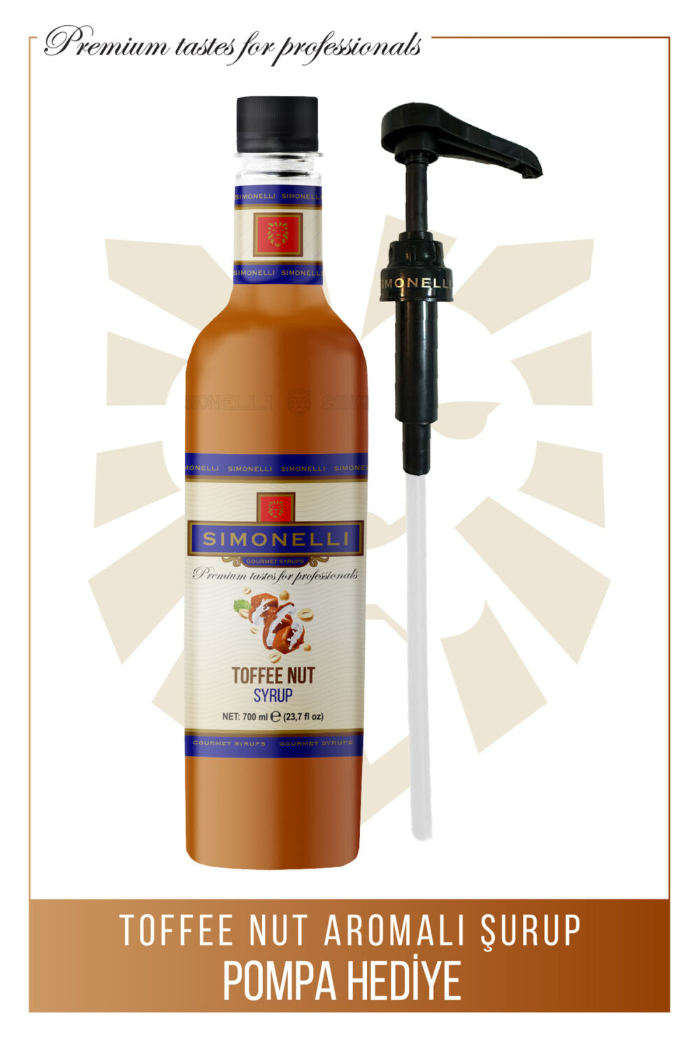 Simonelli Kahve ve Kokteyl Şurubu 2’li Çikolatalı Kurabiye Toffee Nut 700 ml Pompa Hediye - Görsel 3