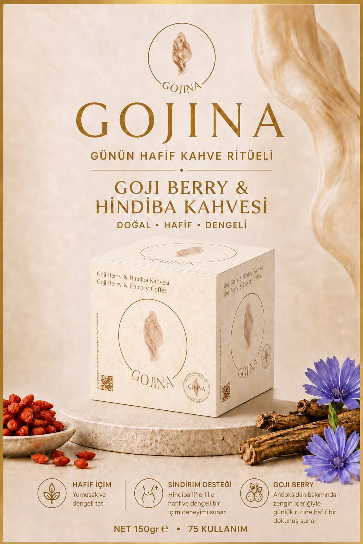 GOJİNA Goji Berry & Hindiba Kahvesi - 75 Kullanımlık Kahve Diyeti