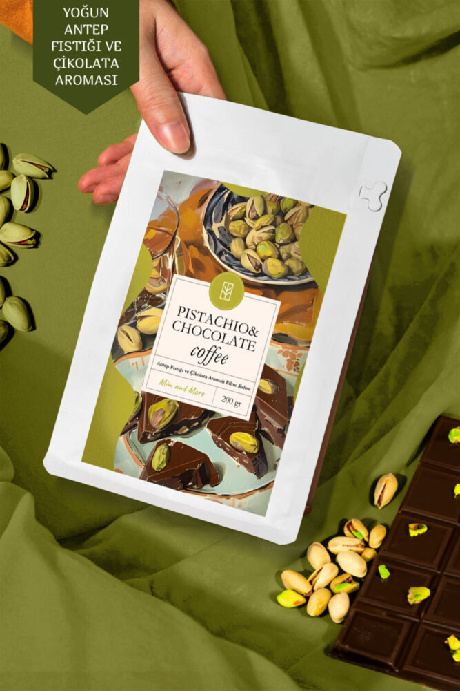 Mim and More Pistachio & Chocolate Coffee – Antep Fıstıklı Çikolata Aromalı Filtre Kahve 200 gr