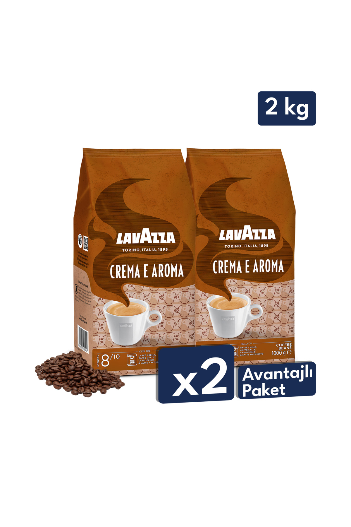 LavAzza Crema E Aroma Espresso Çekirdek Kahve 2'li Avantajlı Paket | 1 kg x 2 Paket