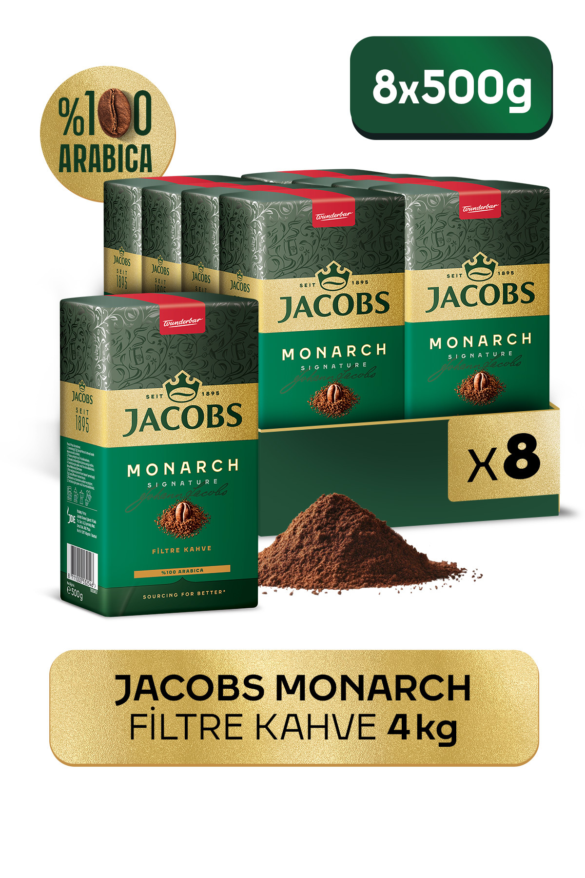 Jacobs Monarch Filtre Kahve 2 X 500 gr 4'lü Set 4 Kg