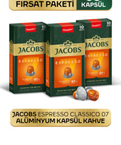 Jacobs Espresso 7 Classico Nespresso Uyumlu Alüminyum Kapsül Kahve 10 Adet X 3 Paket