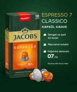 Jacobs Espresso 7 Classico Nespresso Uyumlu Alüminyum Kapsül Kahve 10 Adet X 3 Paket - Görsel 2