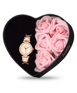 Forentina Kadın Rose Metal Kol Saati - Rose Yapay Güllü Kutuda Hediye - Ps182100tr
