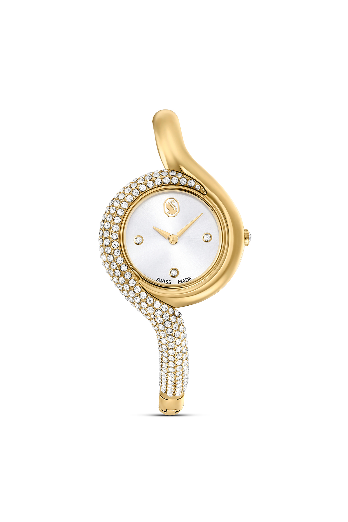 Swarovski Dextera Asymmetric Saat, Isviçre Üretimi, Metal Bileklik, Altın Rengi, Altın Rengi Yüzey