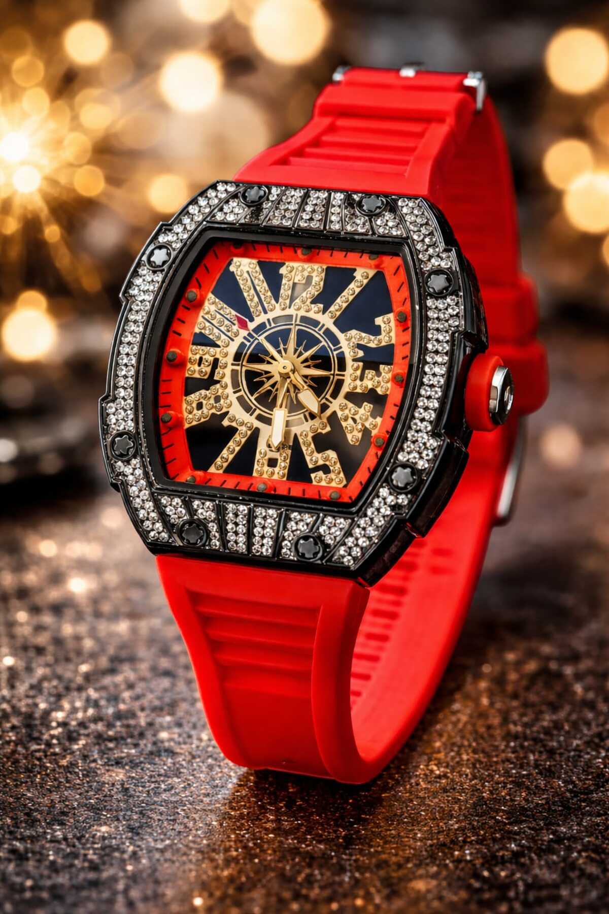 SPECTRUM PREMİUM Spectrum Silikon Kordon Rainbow Serisi Taşlı Unisex Kol Saati