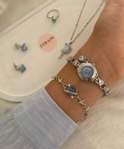 chaoyada Pinterest Model Kalp Mavi Vintage Saat