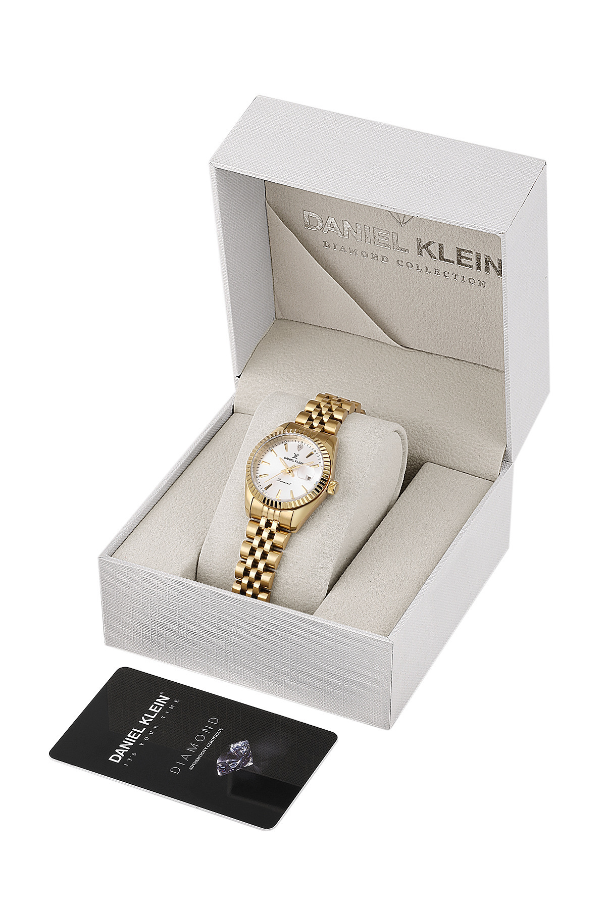 Daniel Klein Rolex Dizayn Pırlanta Taşlı Özel Diamond Serisi Küçük Kasalı (28 MM) Gold Renk Kadın Kol Saati