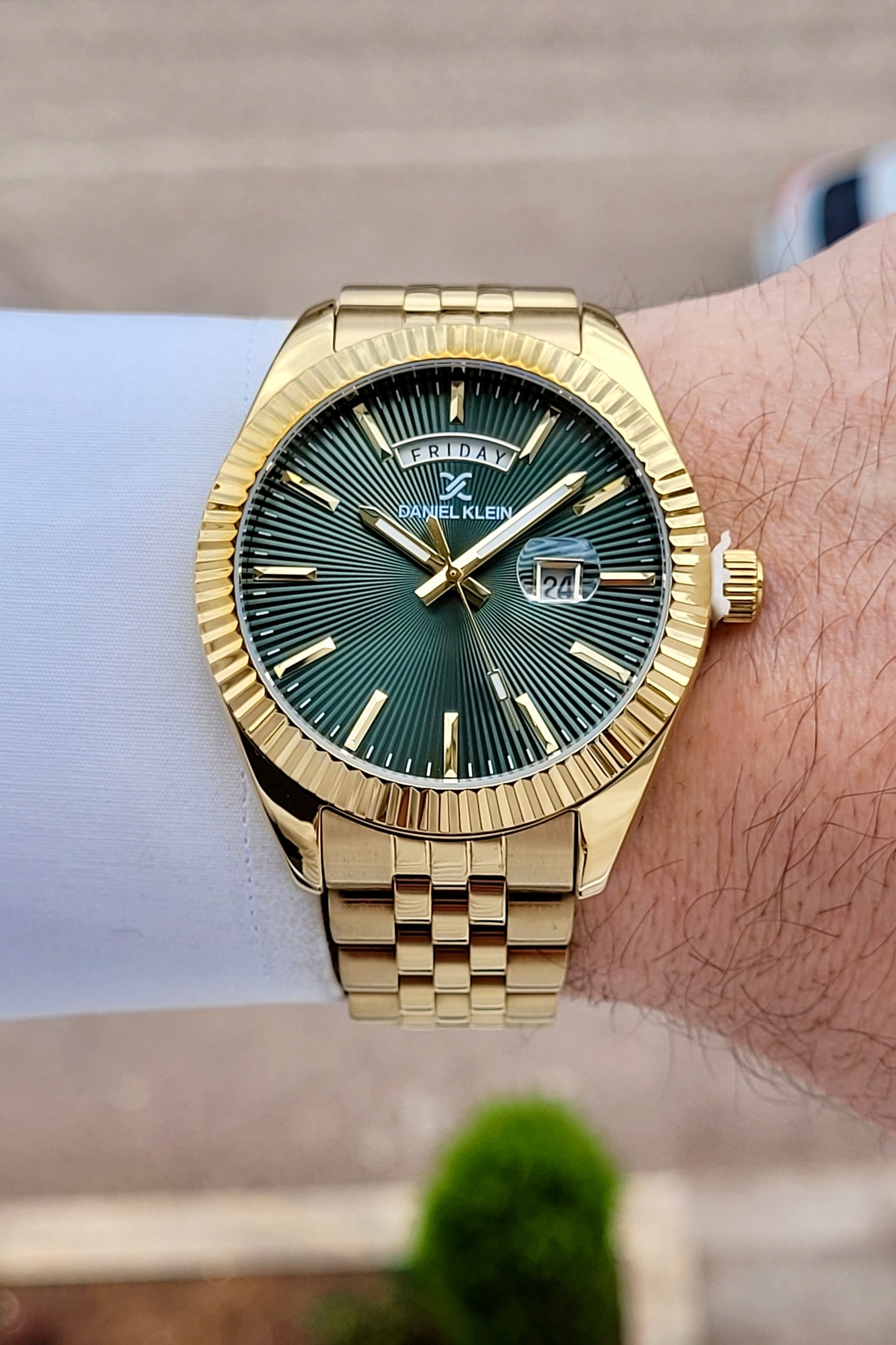 Daniel Klein Kadranı Yeşil Kordonu Gold Renk Ayarlanabilir Kordonlu Erkek Kol Saati - Görsel 3