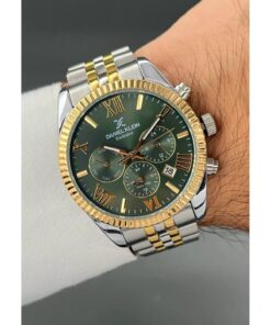 Daniel Klein Exclusive Erkek Kol Saati 3 ATM Su Geçirmezlik Gümüş & Yeşil & Gold Renk