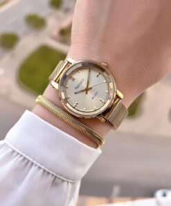 Ferrucci Gold Hasır Çelik Kordonlu Yeni Trend Renk Atmaz 30 Mt Su Geçirmez Bileklik Hediyeli