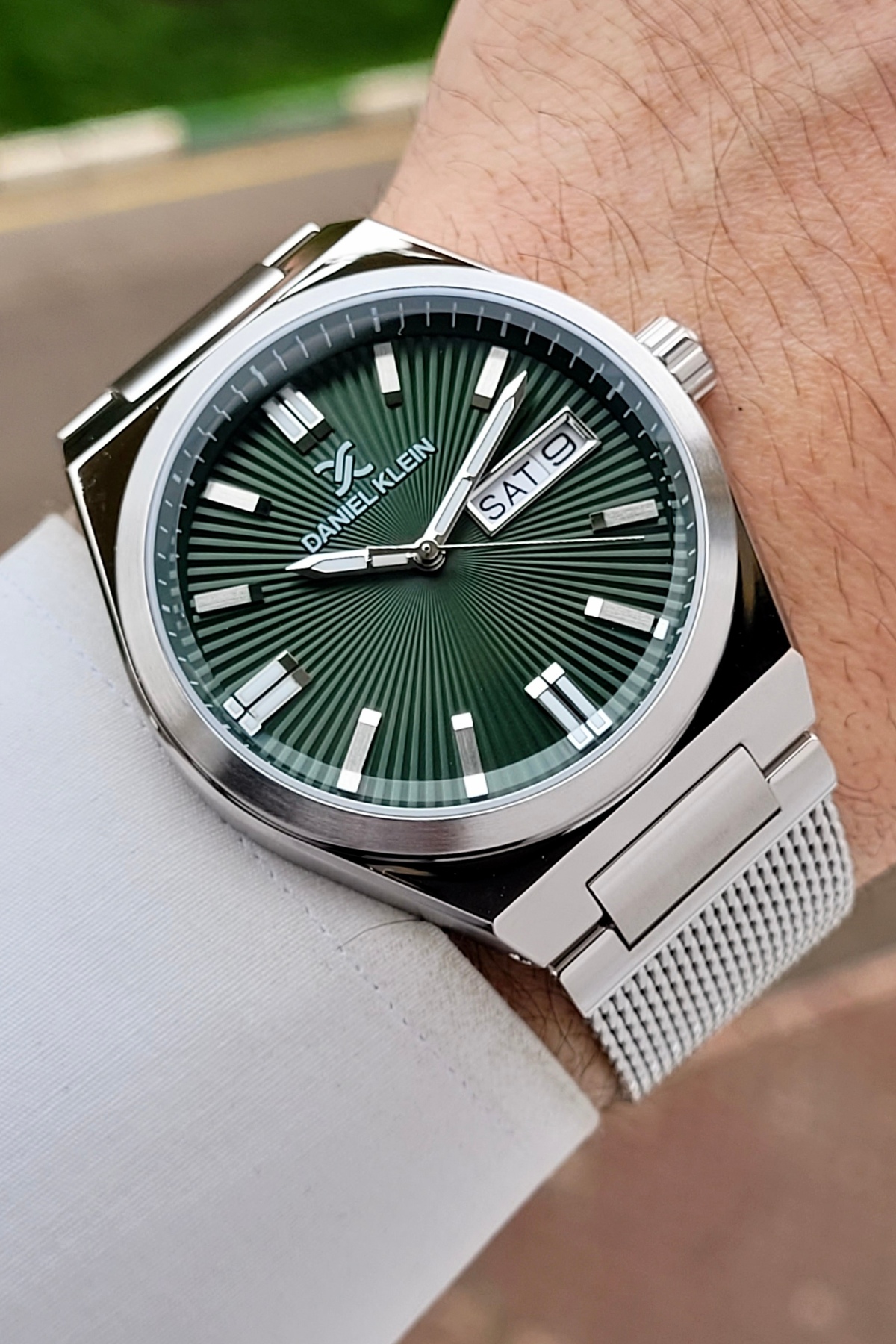 Daniel Klein Kadranı Yeşil Kordonu Gri Renk Ayarlanabilir Kordonlu 43 Mm Erkek Kol Saati