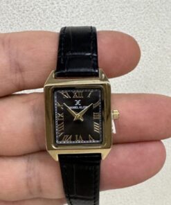Daniel Klein Dkf.2315a Yeni Trend Gold Renk Kasa Siyah Deri Kayışlı Köşeli Kadın Kol Saati - Görsel 3