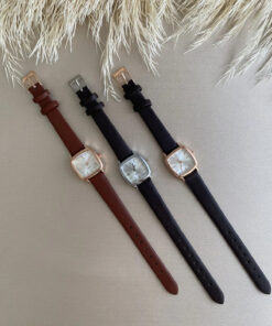 QUARTZ Retro Minimal Tasarım Vintage Kare Kasa Model- SİYAH RENK Kordon- Kadın Kol Saati - Görsel 3