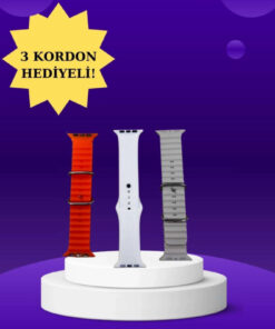 ARMÜZ Akıllı Saat Arama Görüşme Bildirim Görme Uyku Ve Sağlık Takibi Nabız Ölçer 3 Kordon Hediyeli - Görsel 3