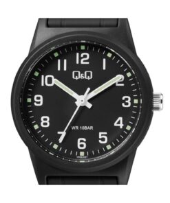 Q&Q Erkek Siyah Silikon Kayış Fosforlu Kadran Su Geçirmez Analog Kol Saati - Görsel 2