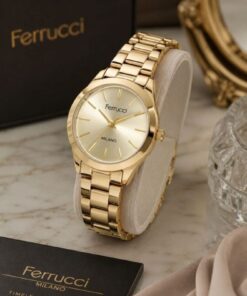 Ferrucci Gold Altın Renk Kadın Kol Saati Bileklik Özel Seri Çelik Kordon Kararma Renk Atma Yapmaz - Görsel 3