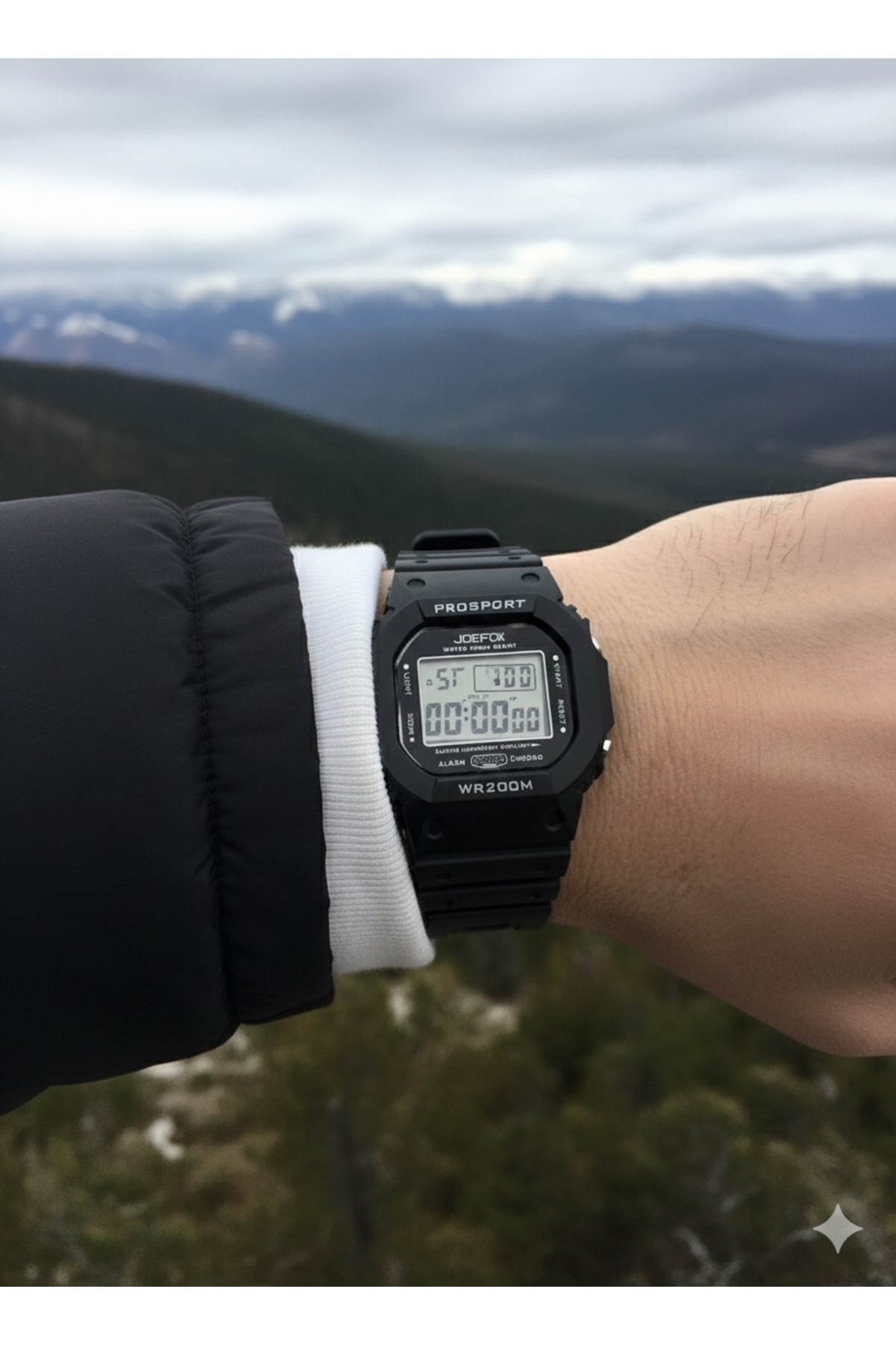 Joefox Yeni Sezon Altın renk Erkek Çelik Saat analog ve dijital gece görüşlü ışıklı