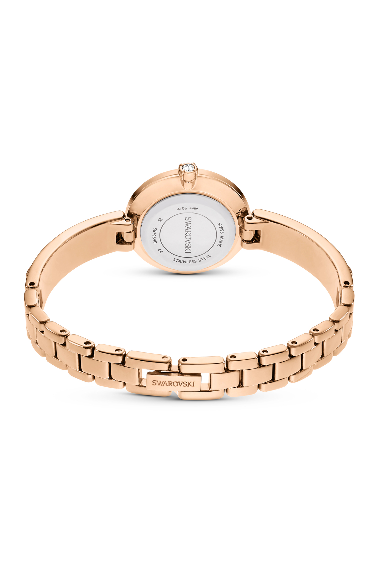 Swarovski Matrix bangle Saat, İsviçre Üretimi, Kristal bileklik, Pembe, Pembe altın rengi yüzey - Görsel 3