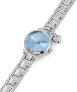 SPECTRUM PREMİUM Spectrum Minimal Kasa Yuvarlak Kadran Kalp Charm Detaylı Metal Kordon Kadın Kol Saati
