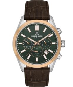Daniel Klein Gümüş Yeşil Kahverengi Renk 43 Mm İç Göstergeleri Aktif Erkek Kol Saati