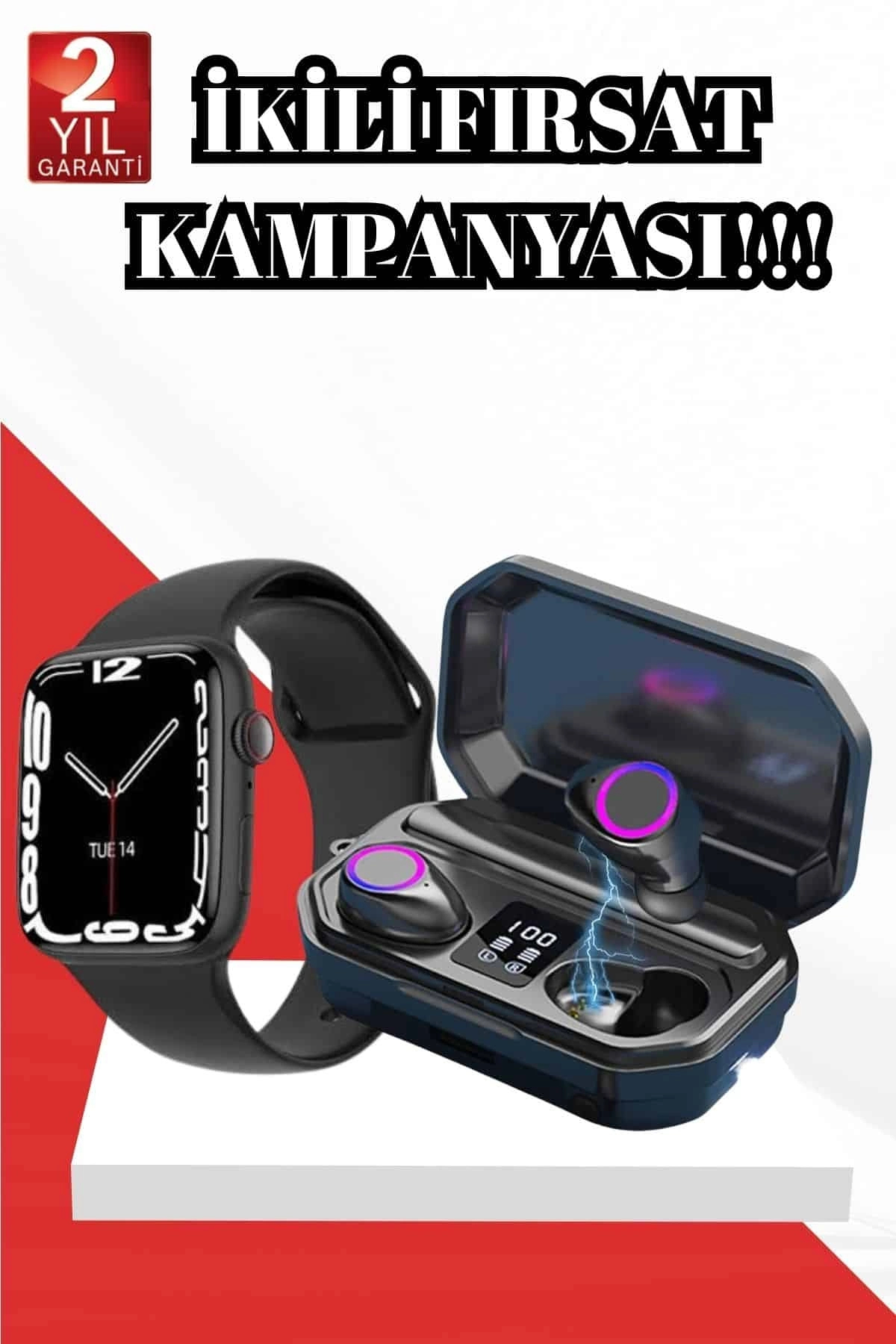 ARMÜZ 2025 Model Akıllı Saat Ve Bluetooth Kulaklık 5.0 Bluetooth Bağlantılı Dokunmatik Ekran