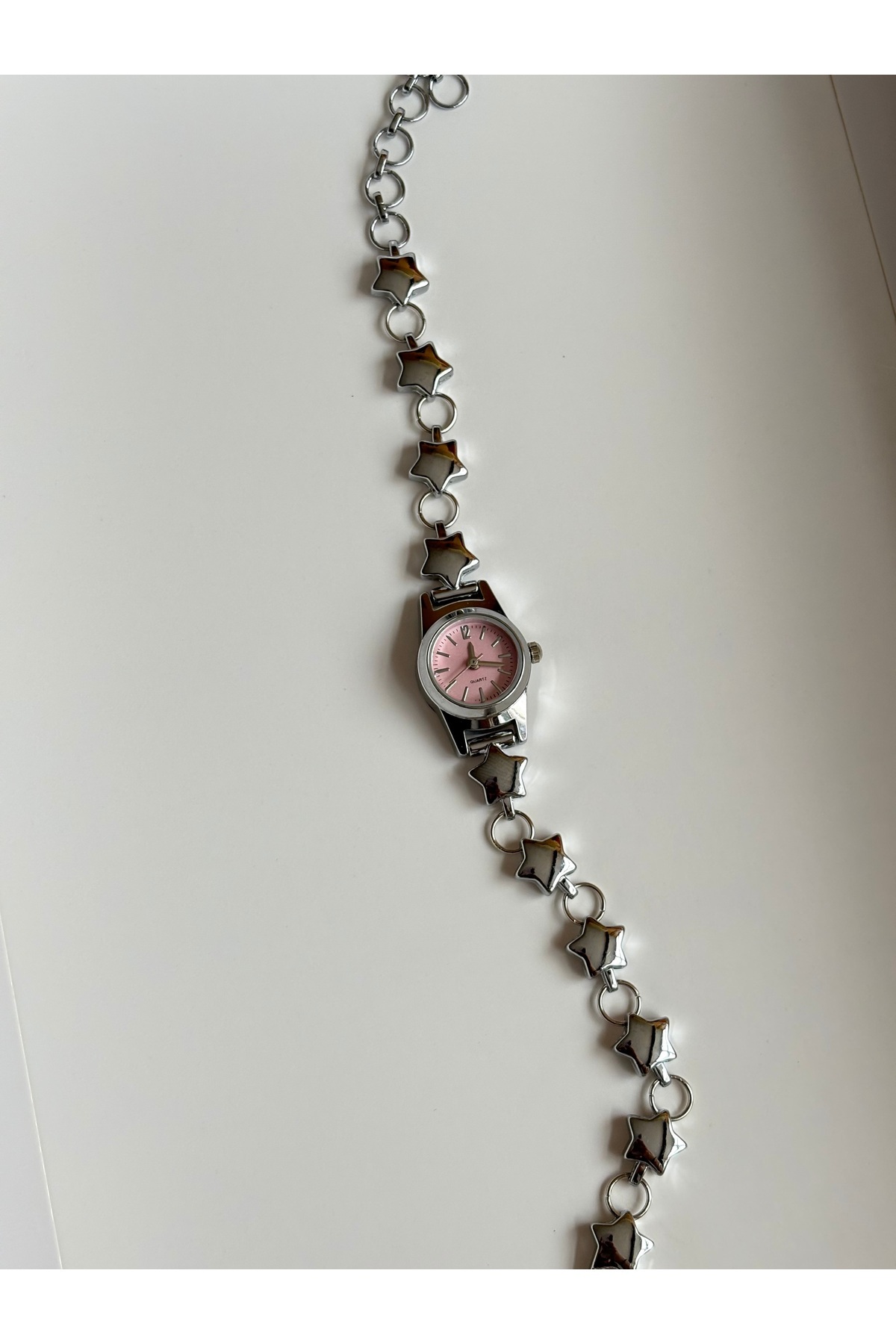 Mihristore Yıldız Pinterest Kadın Saat Yıldızlı Kadın Kol Saati Hediyelik Saat Pembe Kadın Saat - Görsel 3