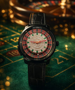 G-Sport POLO Jacoob Casino Rulet Dönen Otomatik Mekanizma Haki Deri Kol Saati (Özel Kutulu)
