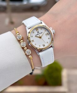 Daniel Klein Kasası Gold Gri Kordonu Beyaz Renk Ayarlanabilir Kordonlu 29 Mm Kadın Kol Saati