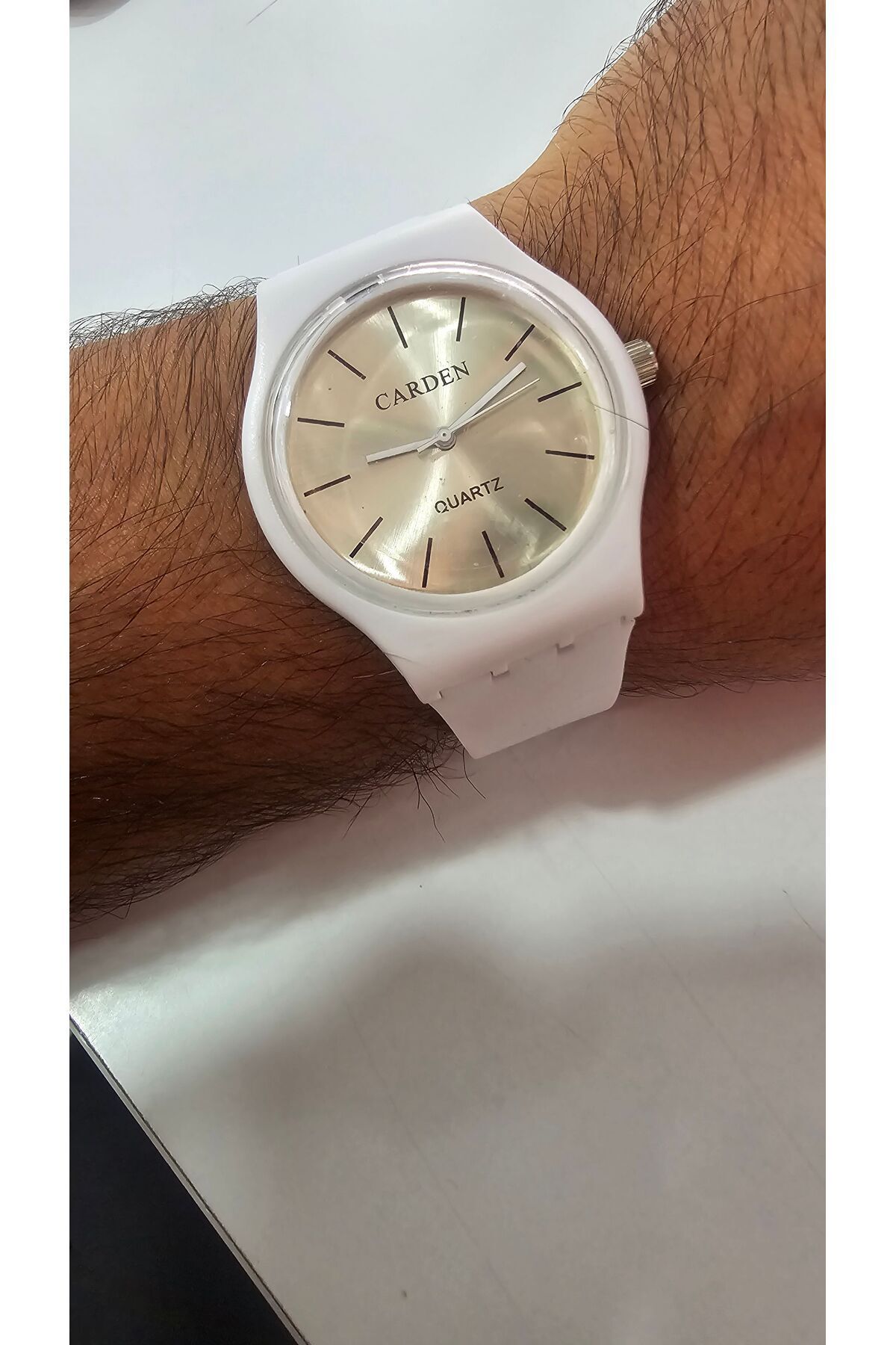 CARDEN Unisex Silikon Kordon Beyaz Kol Saati
