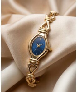 KLISHE Butik Pinterest Kadın Çelik Saat Gold Renk & Mavi Kadran Luxury Edition | Şık Zarif Vintage Saat Old Money Kadın Kol Saati 2026