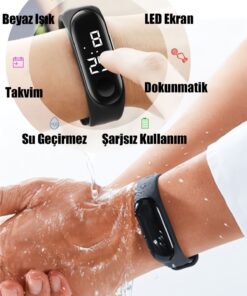 tutkanstore Çocuk Saati Kadın Saati Dokunmatik Dijital Su Geçirmez Kol Saati Aksesuar (AKILLI SAAT DEĞİL)
