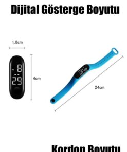 tutkanstore Çocuk Saati Kadın Saati Dokunmatik Dijital Su Geçirmez Kol Saati Aksesuar (AKILLI SAAT DEĞİL) - Görsel 3