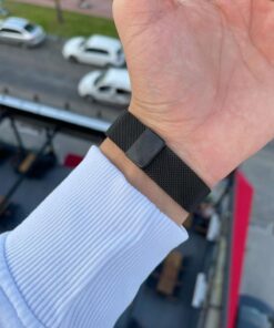 ÇENÇEN Unisex Siyah Led Saat Mıknatıs Kordon Dokunmatik Kol Saati - Görsel 3