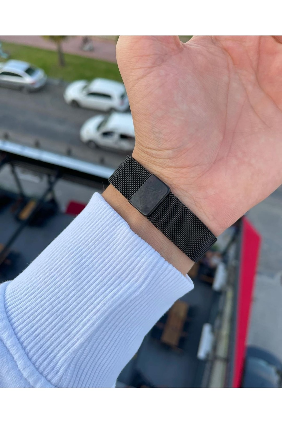 ÇENÇEN Unisex Siyah Led Saat Mıknatıs Kordon Dokunmatik Kol Saati - Görsel 3