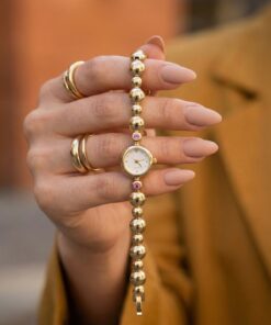 KLISHE Butik Kadın Çelik Saat Gold Renk Taş Detaylı Luxury | Vintage Zarif Bileklik Model Klasik Kol Saati 2026 - Görsel 3