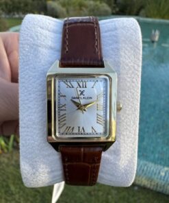 Alternative view of Daniel Klein Dkf.2315a Yeni Trend Gold Renk Kasa Kahverengi Deri Kayışlı Köşeli Kadın Kol Saati