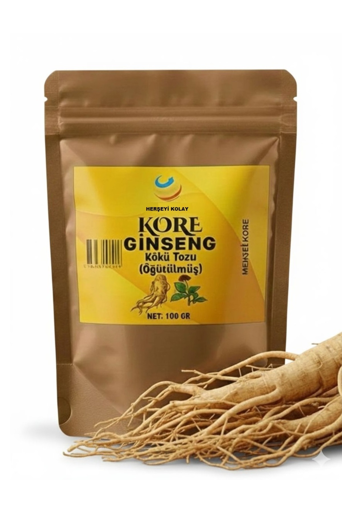 Herşeyi Kolay Aktarürün Baharat Tribulus Terrestris Kore Kırmızı Ginseng Tozu 100gr Ginseg Cinseng Ginsek Ginsengi