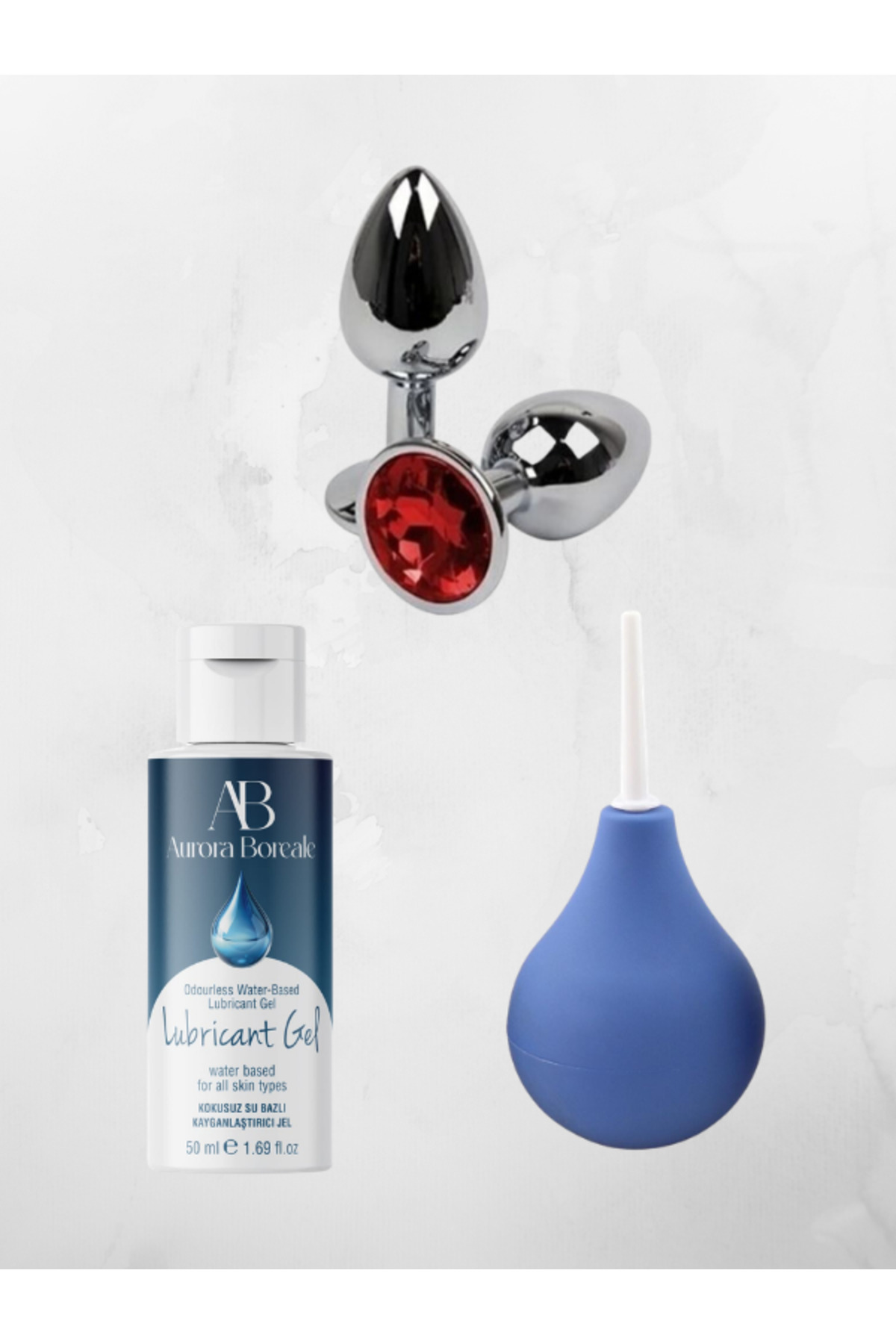 AŞKIN DEPOSU Aurora Boreale Sade Kayganlaştırıcı Jel 50 ml Temizleme Pompası Aksesuar Seti