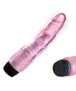 vibra Titreşimli Dildo Kırmızı Jel Vibratör 20 cm - Görsel 3