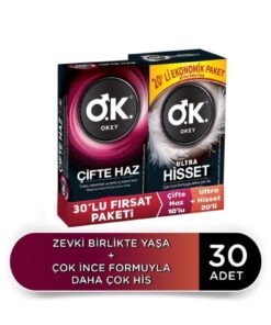 Okey Ultra Hisset 20'li & Çifte Haz 10'lu Prezervatif