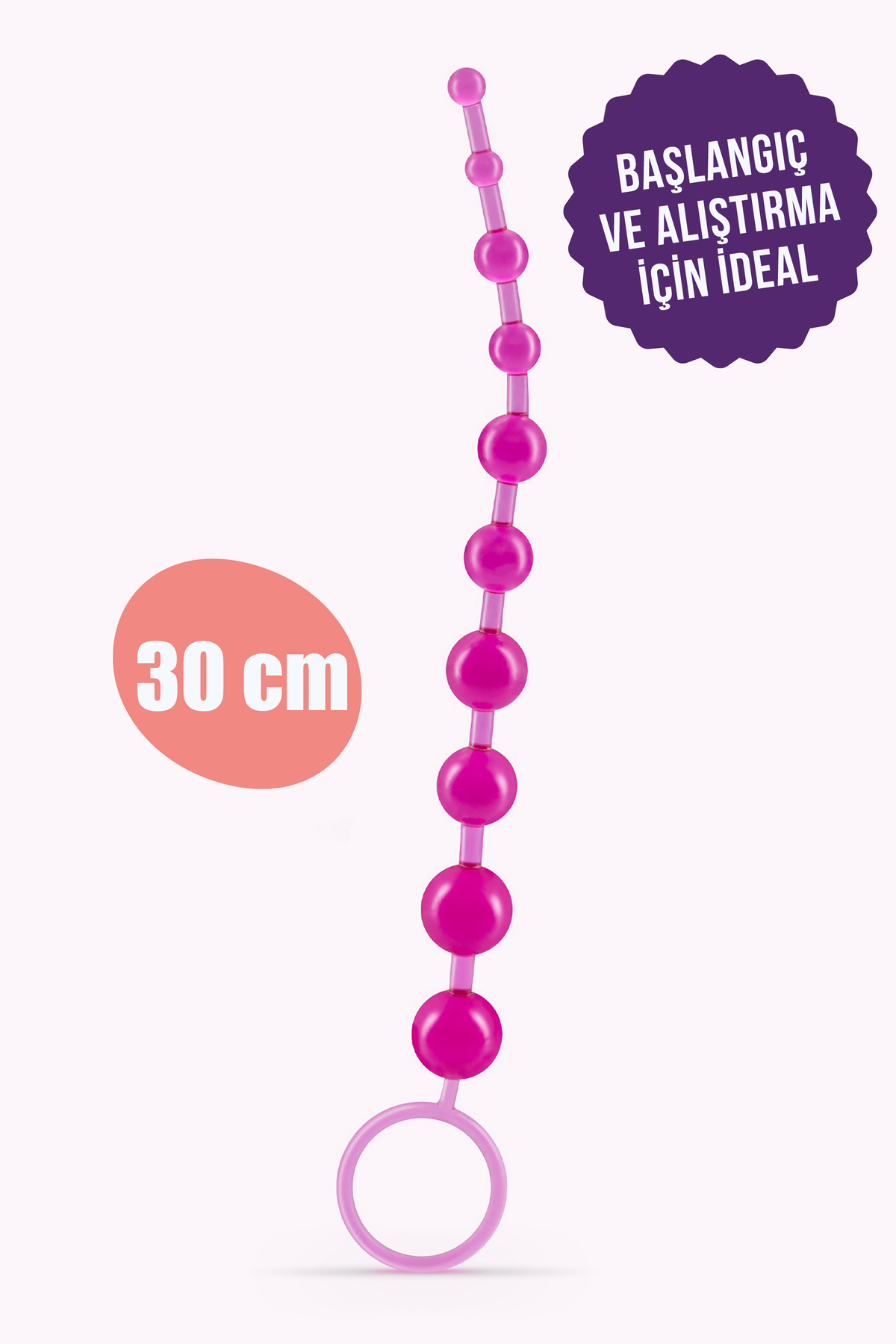 FEMSTAR 30cm Pembe Jel Kademeli Anal Toplar Açıcı Alıştırıcı Hazırlık Sıralı Beads Alıştırma Zevk Ürünü