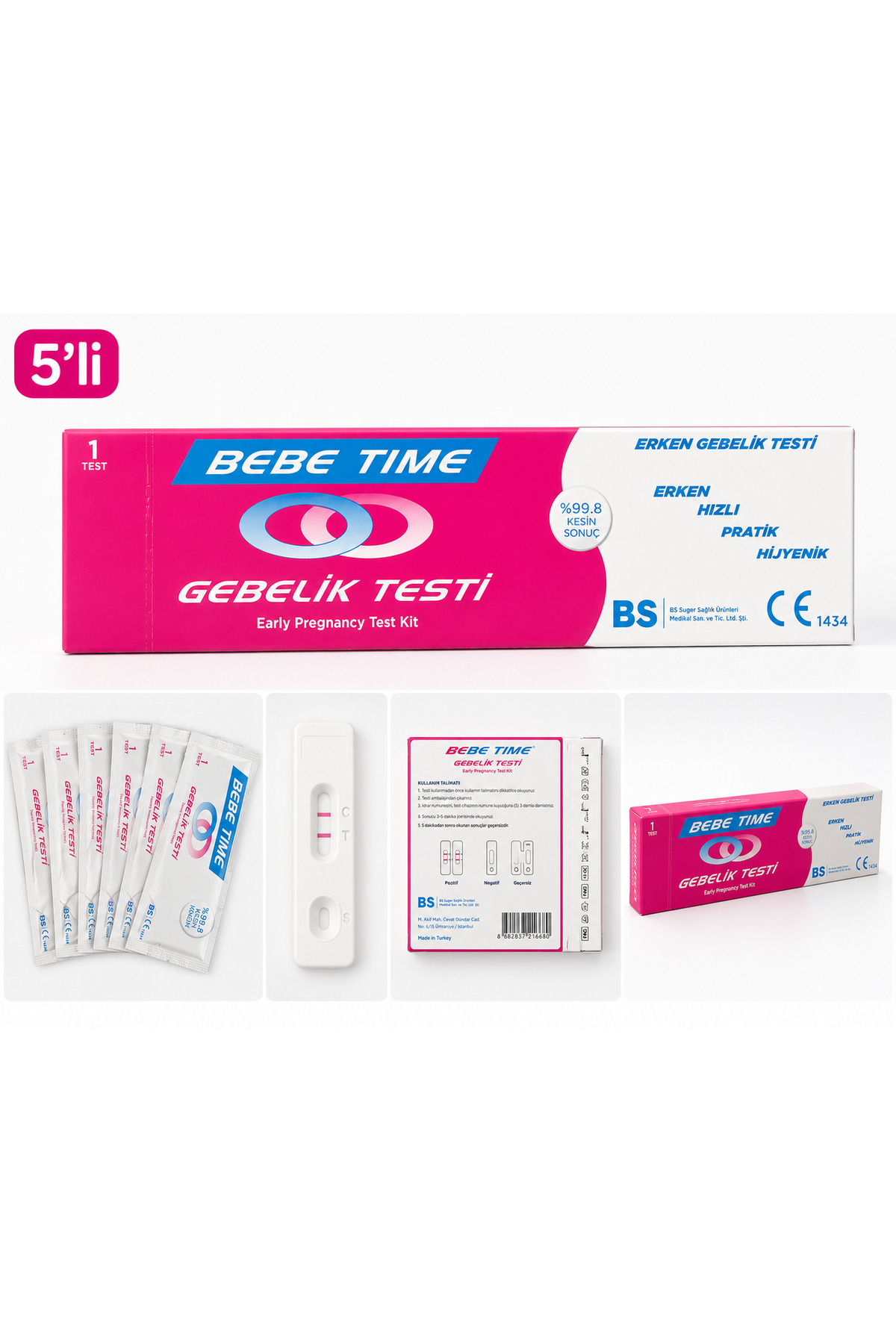 BEBE TIME Gebelik Testi 5 adet