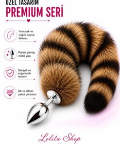 Lolita Shop Tilki Kuyruklu Lüks Gümüş Metal 7 Cm Anal Fantezi Ürün Açıcı Genişletici Alıştırıcı Anal Plug Tıkaç - Görsel 3