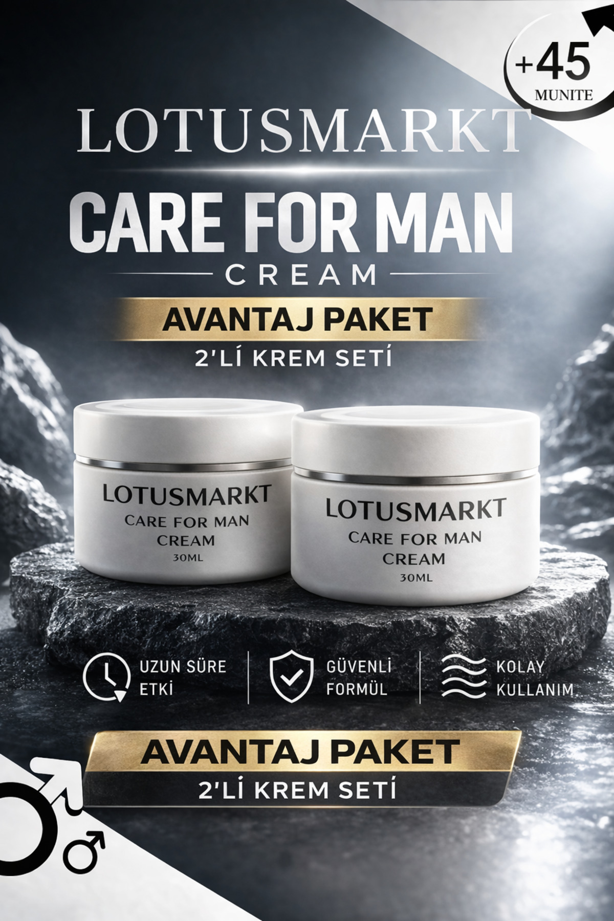 lotusmarkt Care For Man Cream Premium Plus Uzun Deneyim Krem