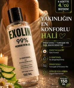 EXOLİNİ Kadınlar İçin Kayganlaştırıcı Masaj Jel 150 ml Aloe Vera & Papatya Özlü