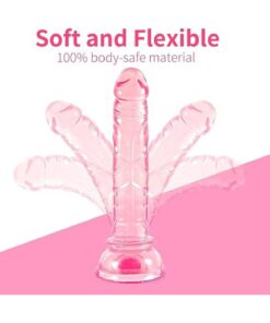 Lolita Shop Kemerli Esnek Pembe Jel Doku 14 Cm Belden Bağlamalı Anal Vajina Vantuzlu Realistik Takma Dildo Penis - Görsel 3